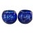 Pair of VTG Bohemia Cobalt Blue Swans Artist Etched Crystal Vase Rose Bowls 4" For Sale