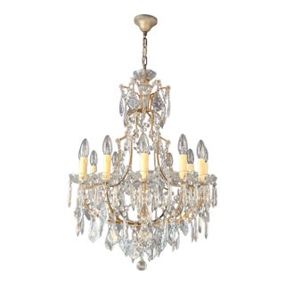Antique Elegant French-Italian Crystal Chandelier Louis XVI Style Restored For Sale