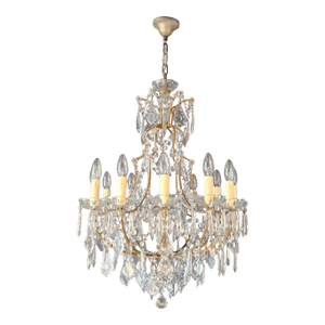 Antique Elegant French-Italian Crystal Chandelier Louis XVI Style Restored