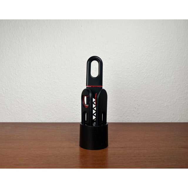 Postmodern Danish Red and Black Bottle Opener and Corkscrew Bar Set by Bjarne Bo for Ideas, Denmark, 1980s, Set of 4, in...
