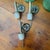 Early 20th Century Vintage Green Decanter Bottles With Metal Siphon Discs and Monogram Discs - Set of 3 For Sale - Image 5 of 9