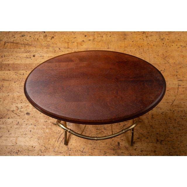 Wood Mid 20th Century Pair of After-Maison Bagues Faux Bamboo Side Tables With Magazine Rack For Sale - Image 7 of 16