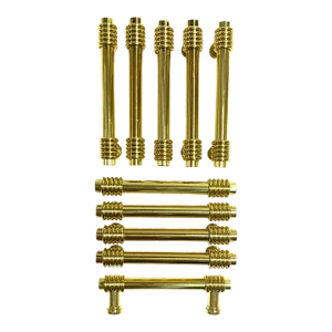 1980s Solid Brass Cabinet Pulls - Vintage Mid Century Drawer Handles - Hardware Set of 10
