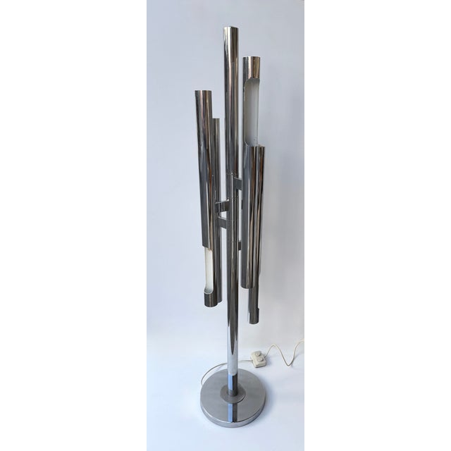 Metal Floor Lamp Organ Metal Chrome by Gaetano Sciolari, Italy, 1970s For Sale - Image 7 of 13