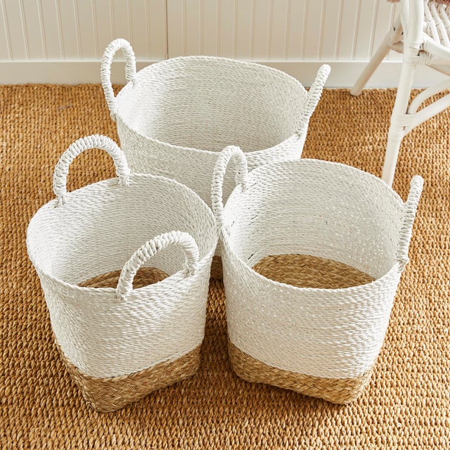 Tan Madura Market Baskets, Set Of 3 For Sale - Image 8 of 10
