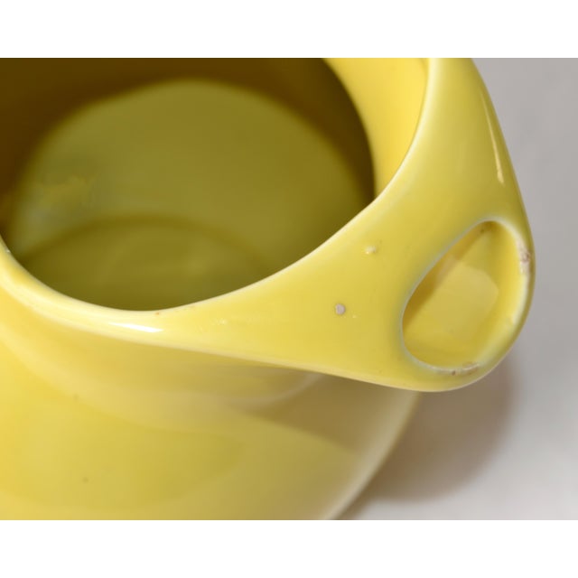 1940 Art Deco Hall California Yellow Art Deco Ball Glazed Pottery Stoneware Pitcher For Sale - Image 11 of 15