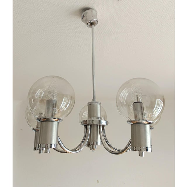1970s Space Age Chrome Chandelier, 1970s For Sale - Image 5 of 10