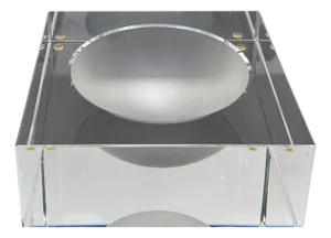 Rosenthal Studio-Line Frosted & Clear Crystal Cube Ashtray or Vide-Poche, 1970s