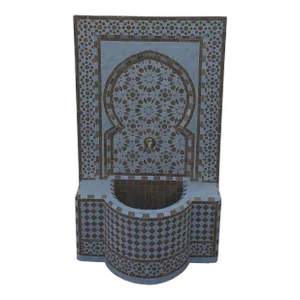 Honey Mustard and White Moroccan Mosaic Fountain