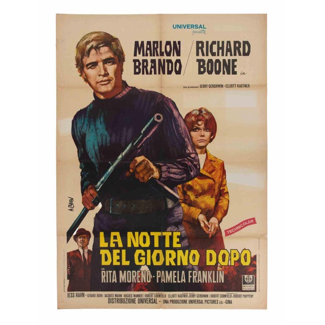 Italian 2-Foglio (100 × 140 cm), Universal. Directed by Hubert Cornfield, starring Marlon Brando, Richard Boone, and Rita...