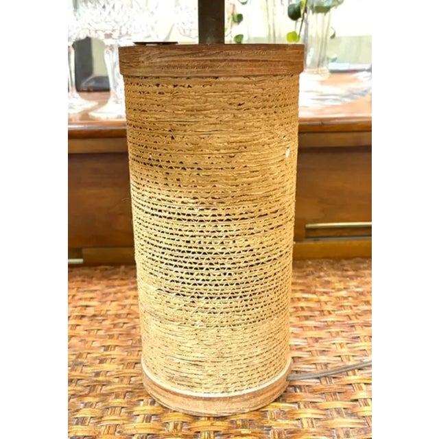 Wood Mid 20th Century Mid Century Modern Gregory Van Pelt Cardboard and Wood Lamps, a Pair For Sale - Image 7 of 16