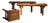 Vintage Rustic Bench with Stool and Coffee Table in Elm, 1980s, Set of 3 For Sale