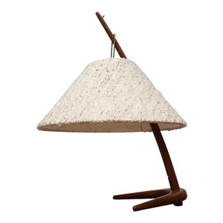 Mid-Century Teak Dornstab Table Lamp by A. Pöll for Kalmar For Sale