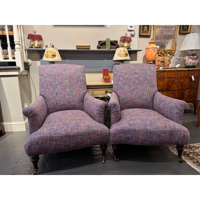 2010s Reupholstered Mitchell Gold Club Chairs For Sale - Image 5 of 7