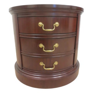 Bernhardt Oval Three-Drawer Nightstand For Sale