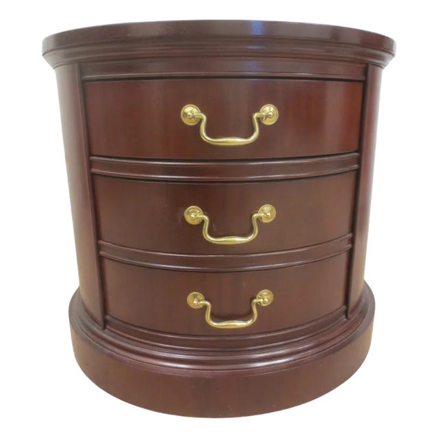 Bernhardt Oval Three-Drawer Nightstand For Sale