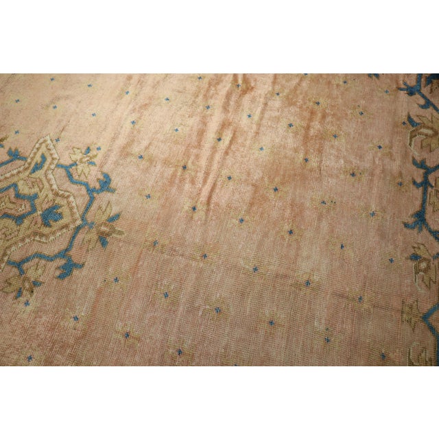Peach Palace Size Antique Turkish Oushak, 16'4'' X 25'4'' For Sale - Image 8 of 12