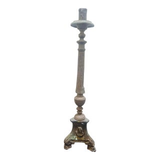 Antique 19 Century Tall Gothic-Style / Religious French Altar Candlestick For Sale