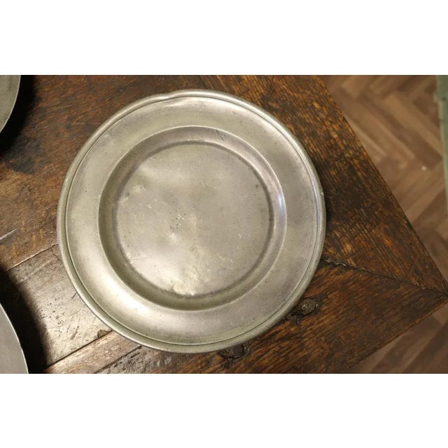 Antique English Pewter Chargers, Set of 4 For Sale - Image 4 of 8