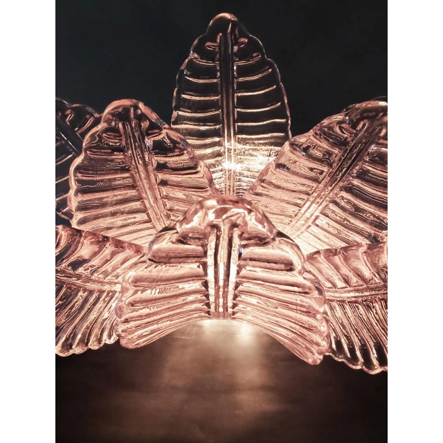 Glass Pair of Murano Six-Tier Felci Wall Sconce – 10 Pink Glasses For Sale - Image 7 of 11