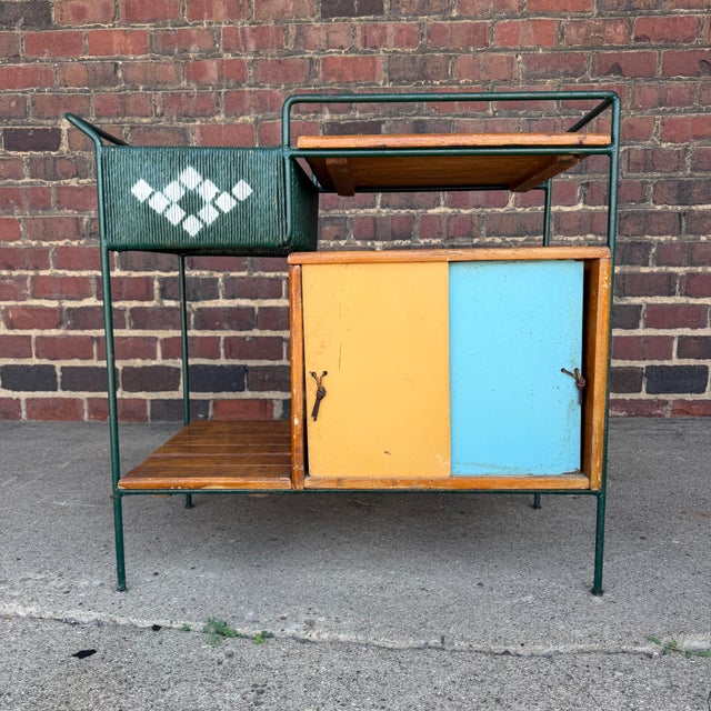Mid-Century Modern Arthur Umanoff Outdoor Iron Bar Cart Mid Century Modern For Sale - Image 3 of 12
