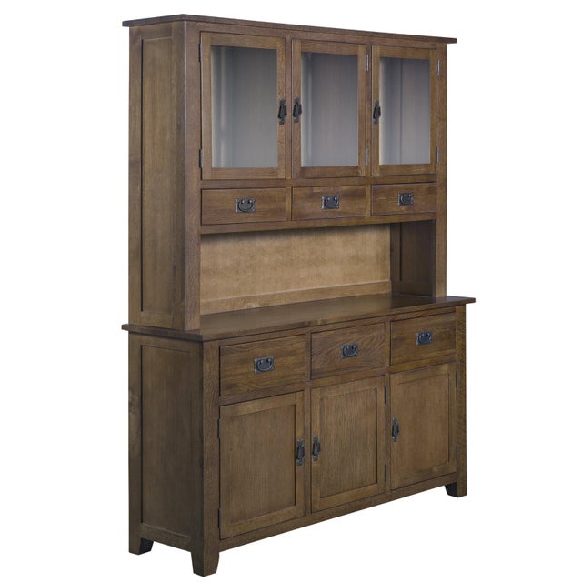 Brown Mission 6 Door & 6 Drawer China Cabinet - Walnut - 59" For Sale - Image 8 of 9