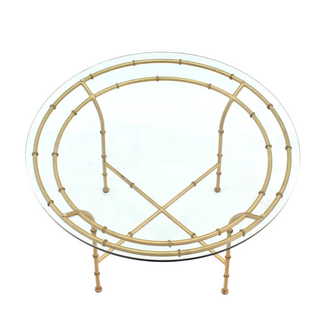 Faux Bamboo X Base Round Dining Table For Sale - Image 6 of 6