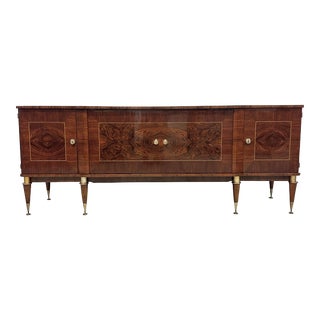 French Art Deco Burl Walnut Sideboard / Buffet / Bar 1940s For Sale