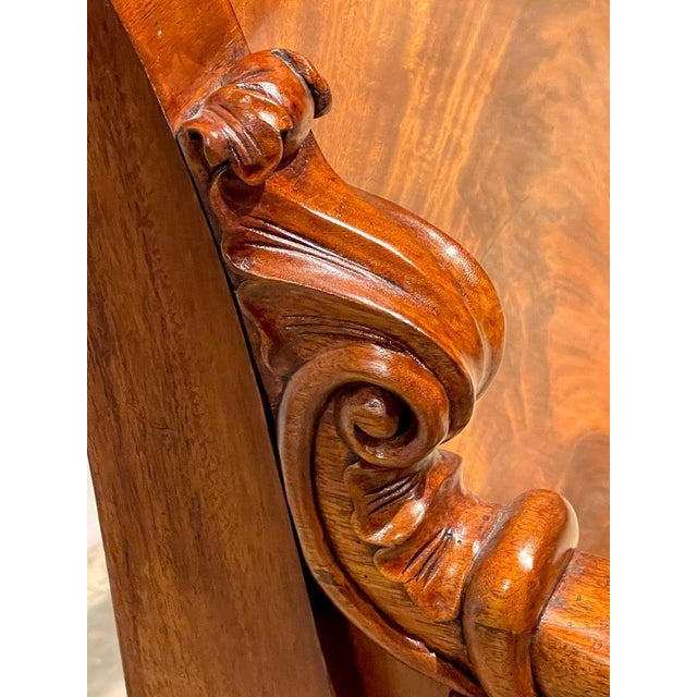 19th Century Russian Neoclassical Flame Mahogany Sofa For Sale - Image 10 of 12