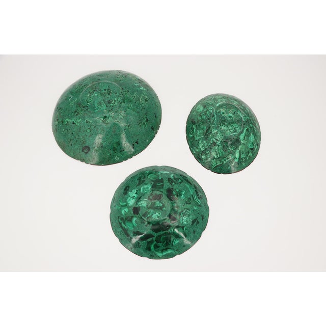 Green 1950s Malachite Set of Three Bowls, South-African For Sale - Image 8 of 17