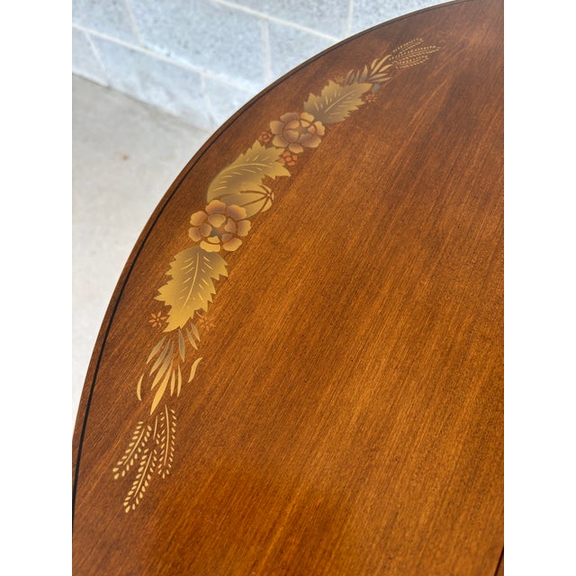 Wood Hitchcock Harvest Maple Hepplewhite Style Drop Leaf 42" Dining Table For Sale - Image 7 of 12