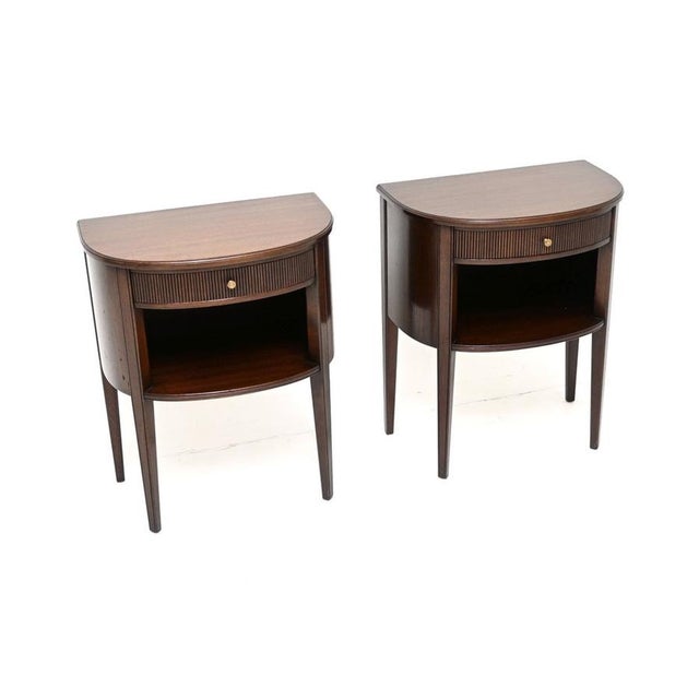 Mid-Century Modern Vintage Swedish Bedside Cabinets from Nordiska Kompaniet, 1950s, Set of 2 For Sale - Image 3 of 12