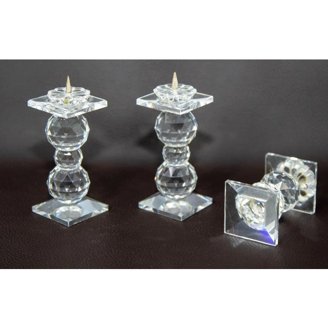 Vintage Swarovski Crystal Candle Holders Set of 3 Circa 1980 For Sale In Palm Springs - Image 6 of 12