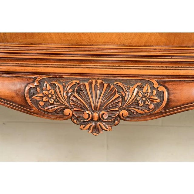 Brown Berkey & Gay Antique Georgian Burled Walnut Bow Front Sideboard or Bar Cabinet, Circa 1920s For Sale - Image 8 of 13