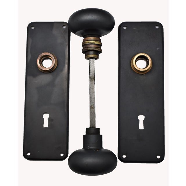 Slate Gray Late 19th Century Historic Bower-Barff Interior Doorknob Set - Set of 4 For Sale - Image 8 of 8