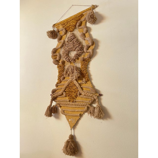 Don Freedman Fiber Wall Art Tapestry Sculpture Signed 1976 Original, 6 Feet Tall For Sale - Image 12 of 12