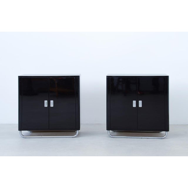 1960s Pair of Black Lacquered Cabinets For Sale In Chicago - Image 6 of 7