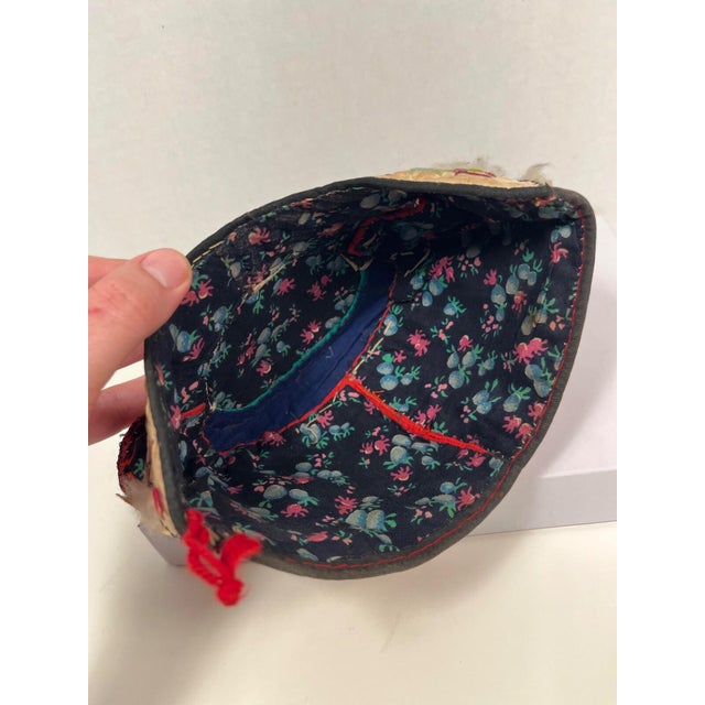 Antique Chinese Silk & Cotton Embroidered Child’s Miao Hat, Baby Cap For Sale - Image 10 of 12