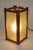 A dramatic yet simple Mid Century Modern Walnut & Fiberglass Lantern shaped form hanging pendant swag style lamp design...