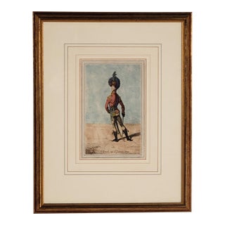 Vintage Hand-Colored Engraving of the Queen's Guards, "A Dash Up St. James's Street" For Sale