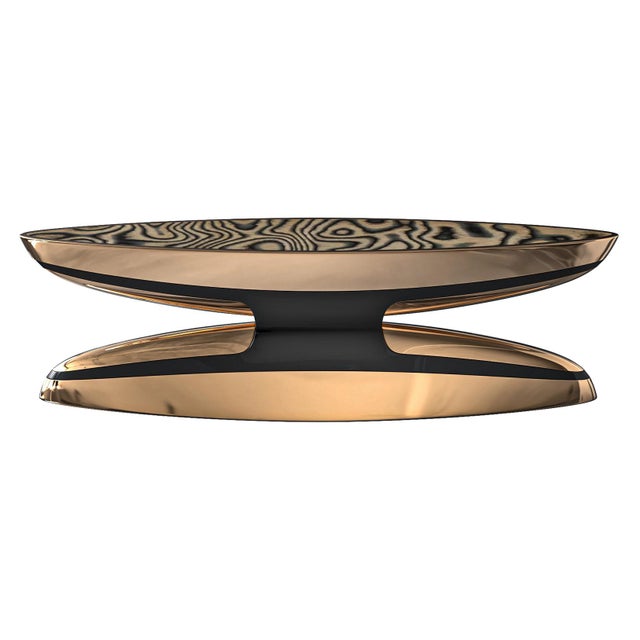 "Pera" Console With Bronze and Stainless Steel, Handmade For Sale - Image 4 of 10