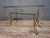 Gold Brass and Engraved Glass Coffee Table in the style of Mjansen, 1970s For Sale - Image 8 of 8