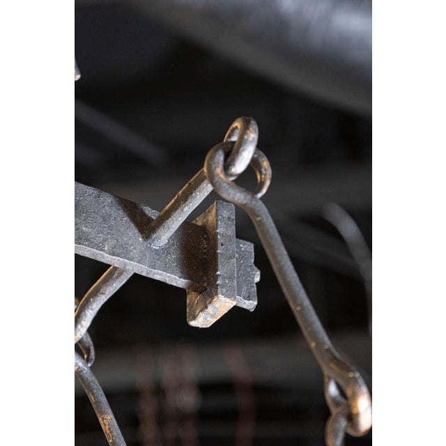 Mid 20th Century French Wrought Iron Chandelier For Sale - Image 4 of 12
