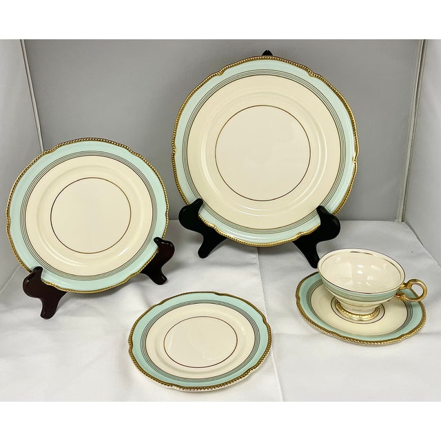 Hollywood Regency Vintage Castleton China Made in Usa Tremont Dinnerware Set for 12 1950-1962- 60 Pieces For Sale - Image 3 of 16
