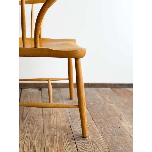 Beige Mid Century CH 18A Chair in Oak by Frits Hennigsen for Carl Hansen For Sale - Image 8 of 18