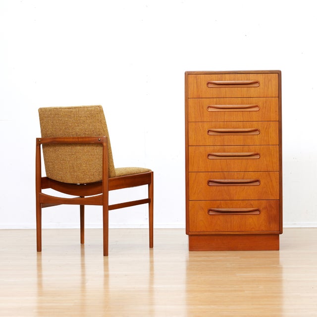 From their flagship ‘Fresco’ range produced in the 1960’s and designed by V.B. Wilkins, this handsome G Plan teak tallboy...