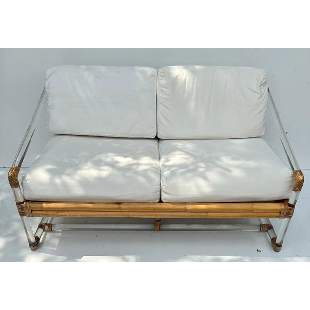 McGuire Bamboo and lucite Sofa.