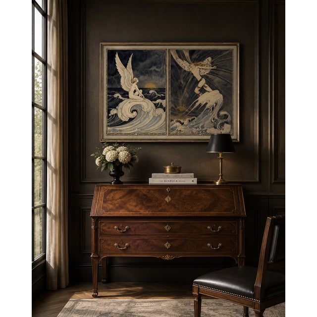 Not Yet Made - Made To Order Atelier Aria Lumae Art Nouveau Symbolist Ethereal Figures Original Hybrid Fine Art Gallery Board Diptych Set For Sale - Image 5 of 14