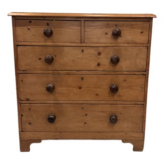 19th Century English Pine Chest of Drawers For Sale