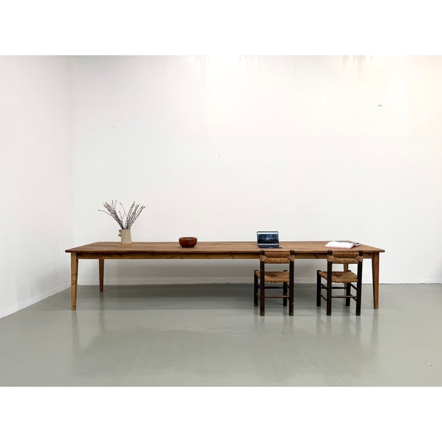 Large Farmhouse Table in Chestnut, 1950s For Sale - Image 6 of 18